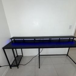 2-Person LED Desk / Convertible L-Shape Setup 