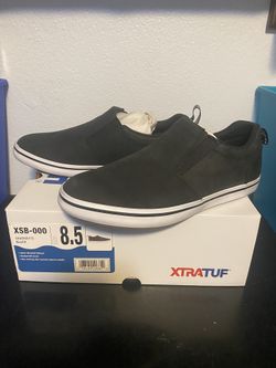 Xtratuf Sharkbyte Black Leather Deck Shoes 8.5 Boots