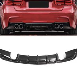 BMW 3 SERIES F30 M TECH REAR DIFFUSER 2013-2018 REAL CARBON FIBER 4 TIPS