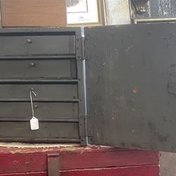 VTG Tool Box Parts Cabinet Homemade w/ retractable "handled" Drawers