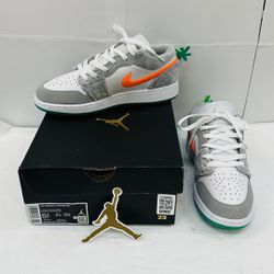 Nike Air Jordan 1 Low SE Rabbit Light Smoke Grey Orange DZ6333-083 GS Size 5.5 Y  New