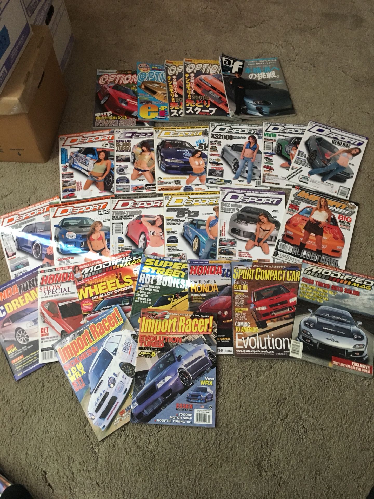 50+ old import car magazines