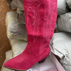 Pink High Cowboy Boots 