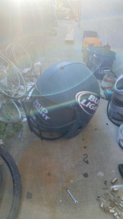Giant Bud Light football helmet, advertisement piece