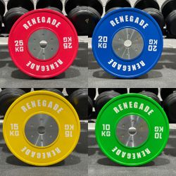 New Renegade 140kg Competition Olympic Bumper Plate Set With Black Zinc Olympic Barbell Free Delivery 🚚 