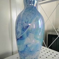 Big Blue Marble Flower Vase Home Decor 
