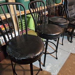 3 Used Black Kitchen Stools $30 Total