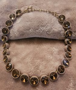 J. Crew Crystal Brulee Statement Necklace Colorado Topaz
