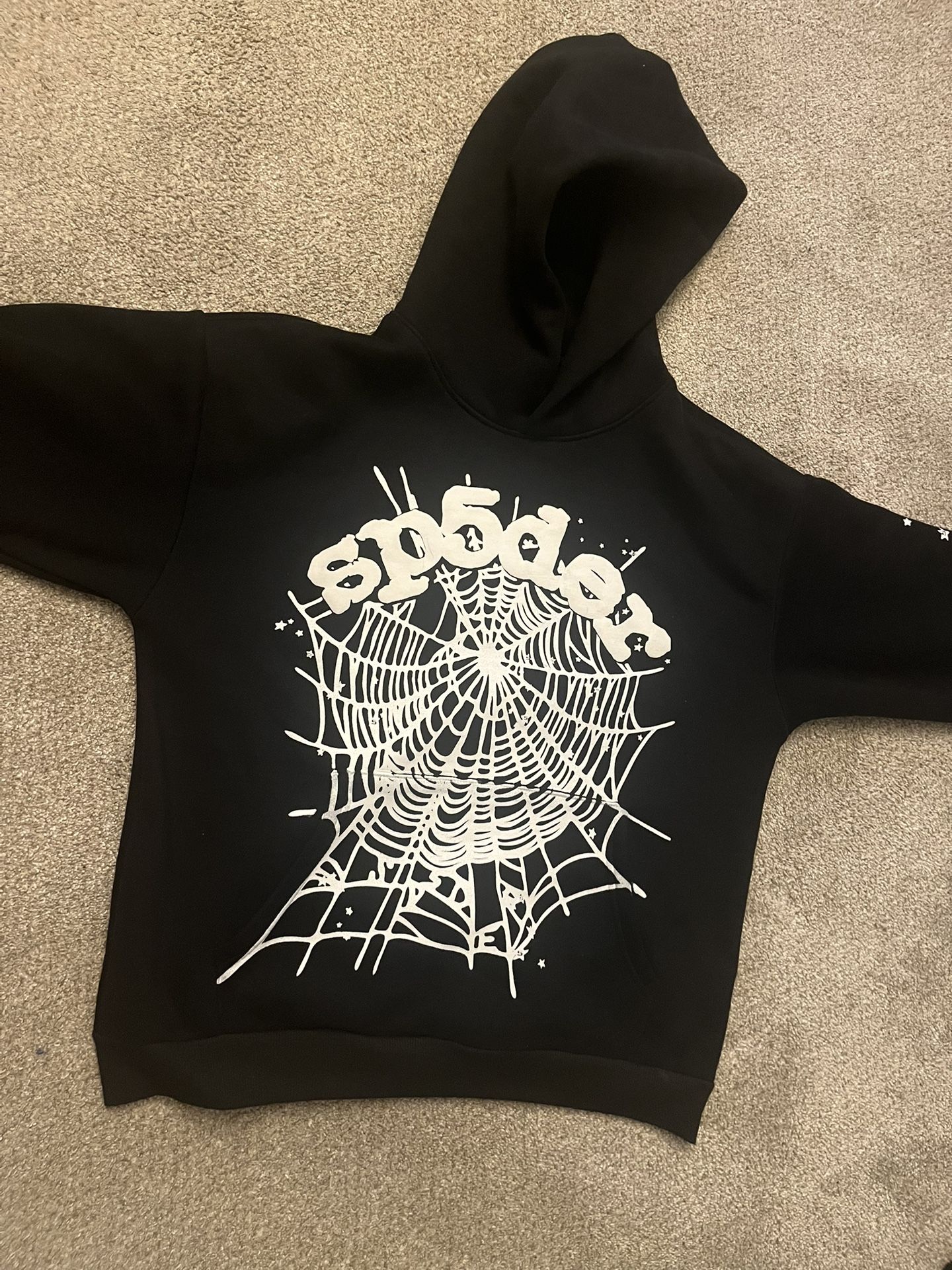 Sp5der M black and white hoodie