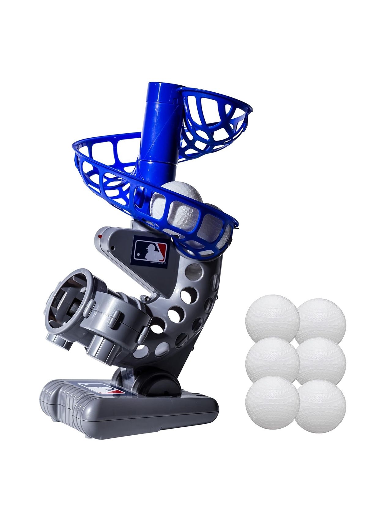 MLB Electronic Baseball Pitching Machine - Automatic Youth Pitching Machine with (6) Plastic Baseballs