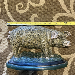 Large Heavy Cast Iron Pig Doorstop  $20