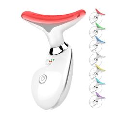 Light Therapy Face and Neck Massager for Skin Care, Firming, Smoothing