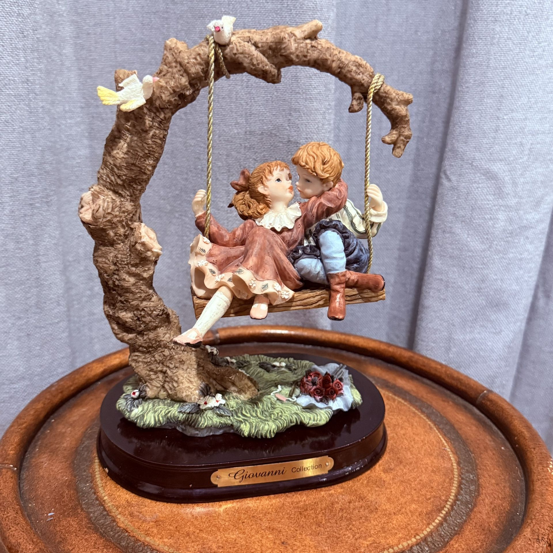 Giovanni Collection Figurine • Children on Swing Under Tree