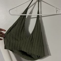 Olive green halter top