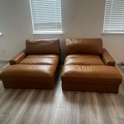 Modular Leather Lounge Seating Set