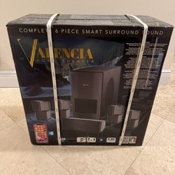 Valencia Surround Sound Home Theater Speakers: 6 Piece Speakers Plus Sound Bar