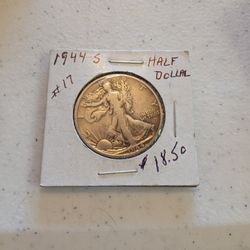 1944 S Walking Liberty Half Dollar With Very Clear Date.