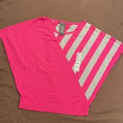 CHELSEA & THEODORE top poncho sweater pink Medium new