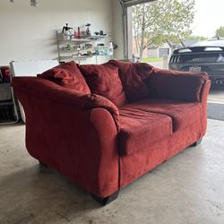 Red Suede Couch
