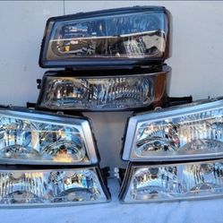 03-06 Chevrolet Silverado Avalanche Headlights Luces Micas Calaveras Faros Faroles Focos Headlamps Chevy 