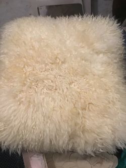 sheepskin throw pillow
