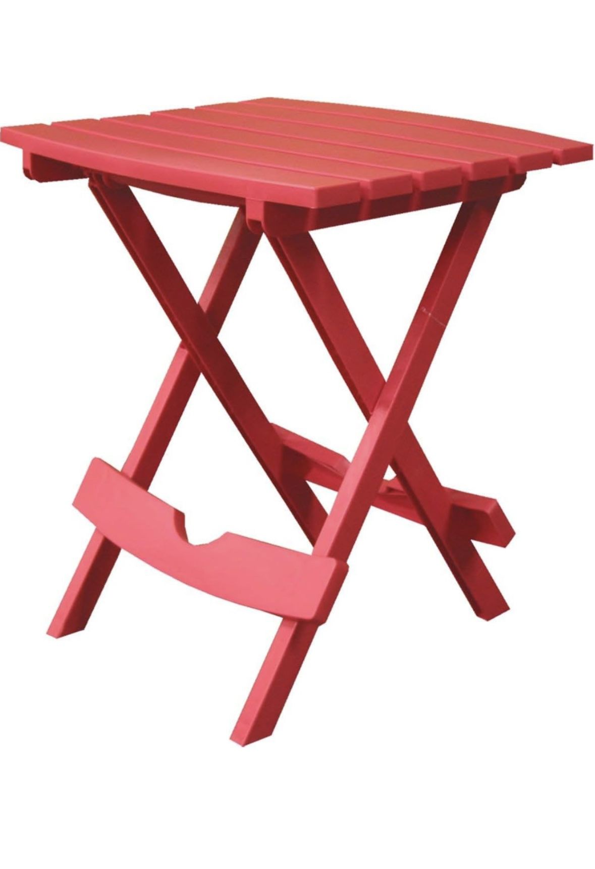 Plastic Quik-Fold Side Table, Cherry Red