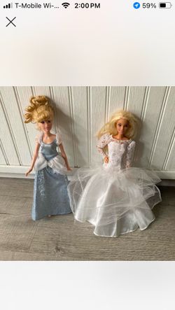 Cinderella and Bride Barbie Dolls Set of 2