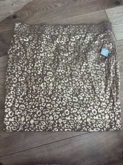 VTG 3XL forever 21 Gold Leopard Print Mini Skirt with Tags
