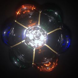 Murono Hand painted Colorful Art Glass Bottle With Stopper Rare & Unique