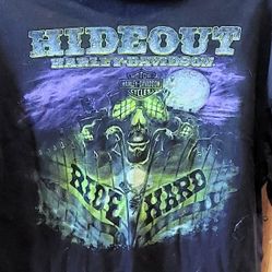 Harley Davidson Men Motorcycle Hideout Ride Hard Joplin Missouri Creepy
