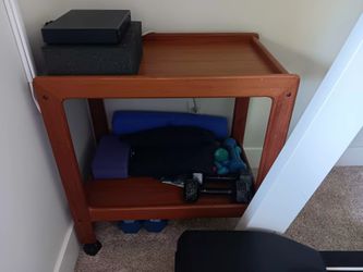 Mid century modern teak bar cart