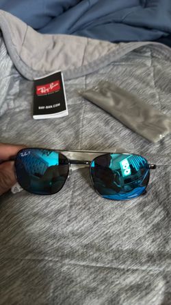 Ray-Ban Polarized Sunglasses Blue Mirror Lenses chromance