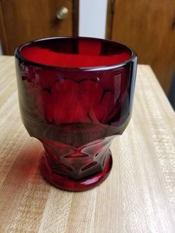 Vintage Georgian Honeycomb Ruby Red Tumblers x 4