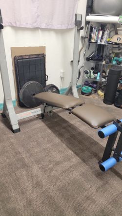 Banca Weider Pro 350 L plegable (inclinada / plana / pierna)
-