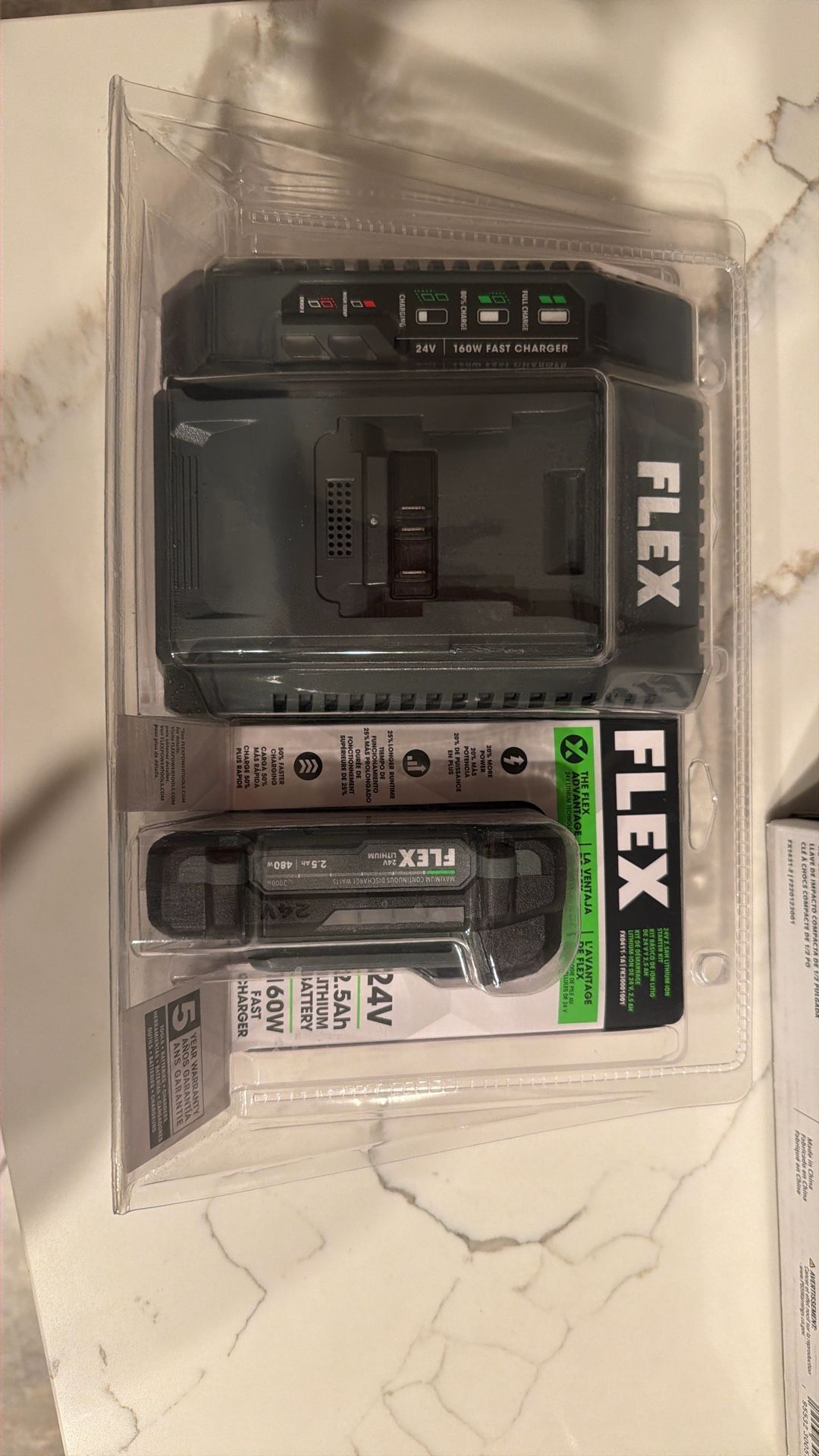 Flex 24v Starter Kit (w/ 2.5Ah Li-ion Battery & 160W Fast Charger) FX0411-1A New