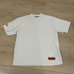 Heron Preston Mock Neck T Shirt White CTNMB Turtleneck Short Sleeve Sz L