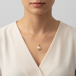 14K Yellow Gold Pearl Pendant