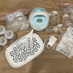 Spectra S1 wireless pump, freemie cups, bottles and accessories 