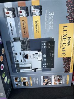 Brand New! Ninja Luxe Café Premier Espresso Machine & Drip Coffee Maker, Rapid Cold Brew, Integrated Grinder, Assisted Tamper, Hands-Free Frother for 