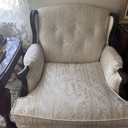 2 Matching White Armchairs