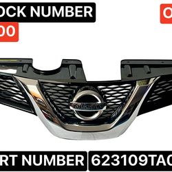2014-2017 NISSAN ROGUE OEM FRONT BUMPER UPPER GRILL.