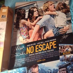No Escape Autographed Owen Wilson & More Movie poster