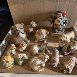 Figurines..vintage English Bulldogs Figures .. Cute And In Various Poses . $4  Each