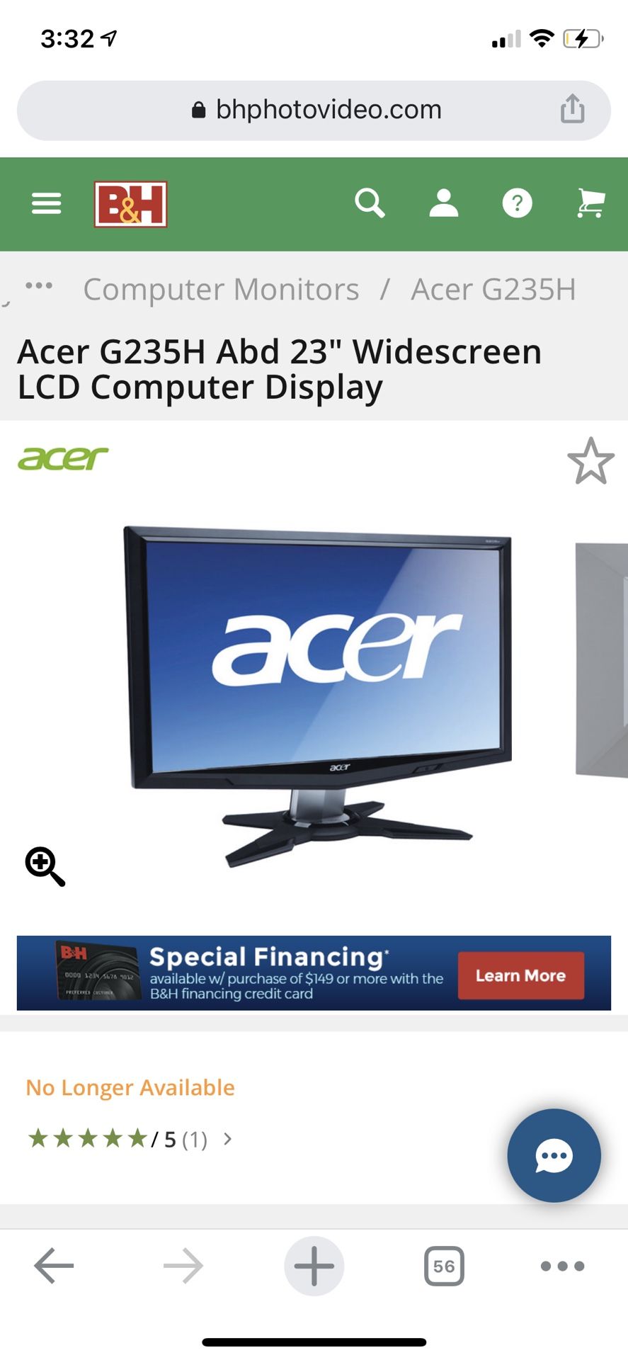 Acer G235H Abd 23" Widescreen LCD Computer Display