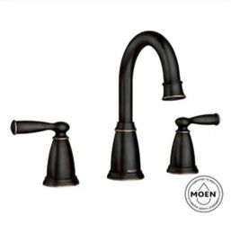 MOEN Banbury 8 in. Widespread Double Handle High-Arc Bathroom Faucet in Mediterranean Bronze (Valve Included)