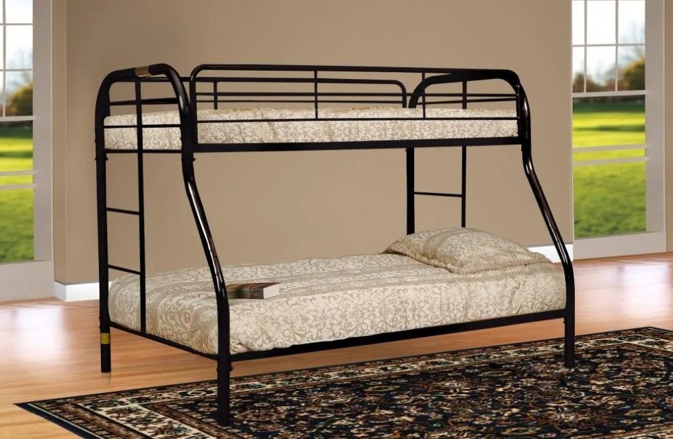 Oferta especial: Estructura de litera metálica doble con colchones incluidos