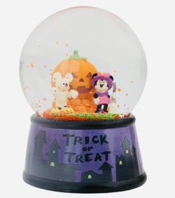Brand New Adorable!©️Disney Halloween👻 🎃MICKEY & MINNIE 🎃👻 Glass globe
