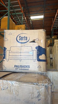 61" Palisades Loveseat Glacial Gray - Serta