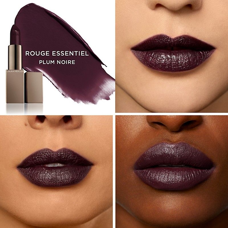 2- Brand New - Laura Mercier Rouge Essential Silky Creme Lipstick Plum Noire Mothers Day
