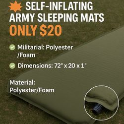  Real Army Surplus Self-Inflating Mats( pre owned ) – Just $20! 🪖